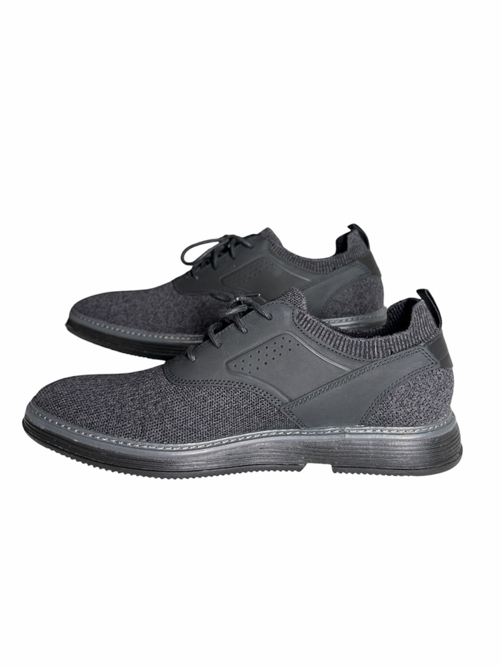Mark Nason Men's Dark Gray Knit Lace-Up Sneakers